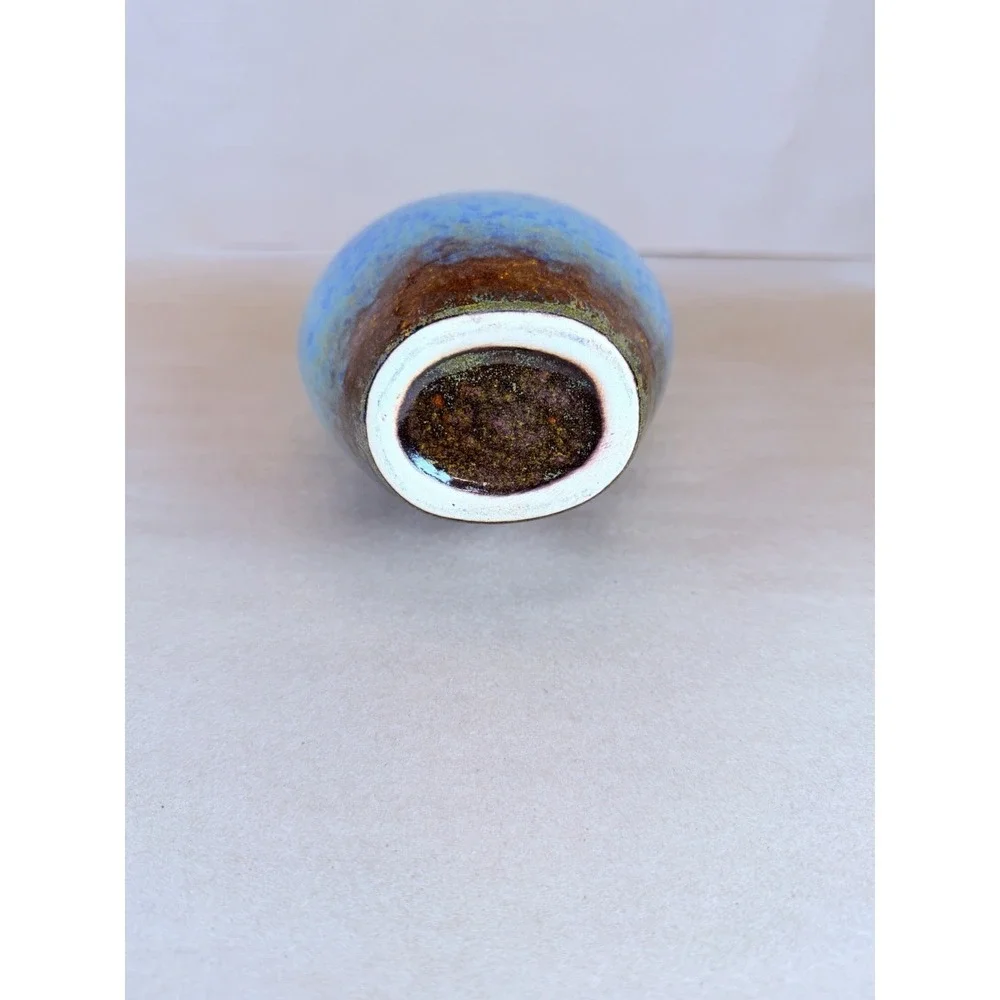 Blue Brown Reactive Glaze Ceramic Vase 12